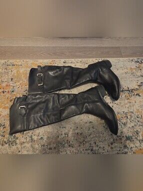 Elegant, Black   Leather  Riding Boots - Women.Basconi is an international Brand